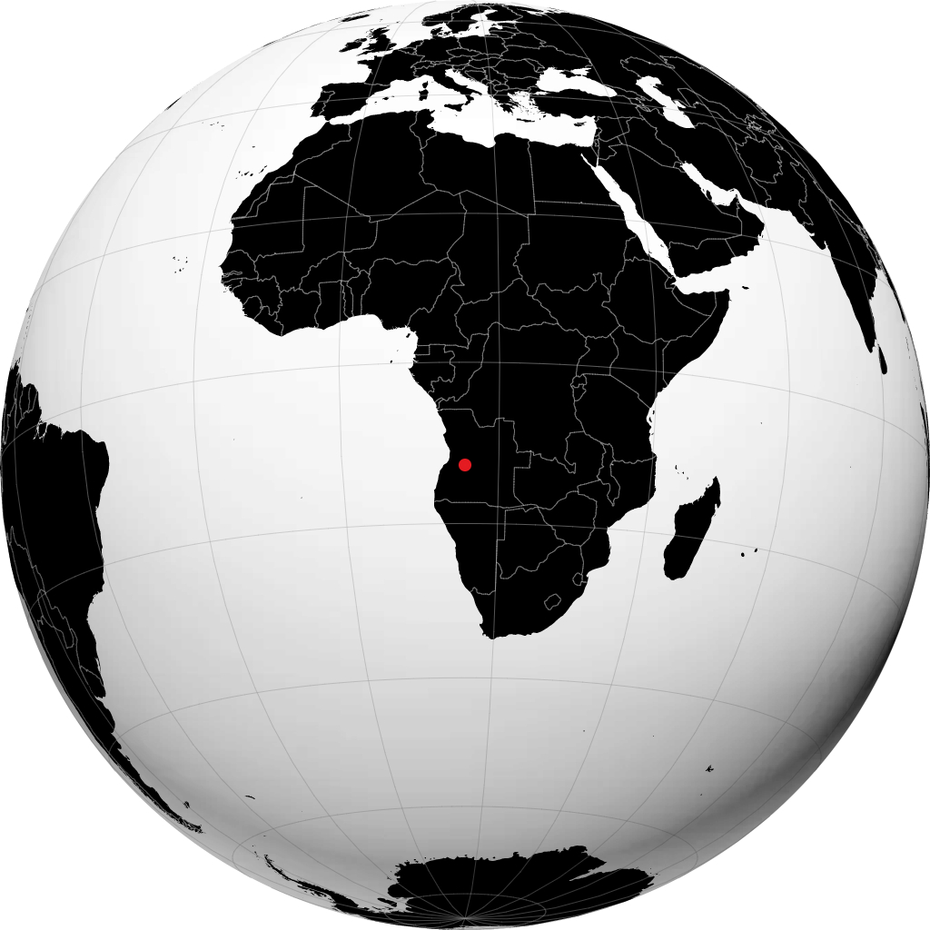 Huambo on the globe