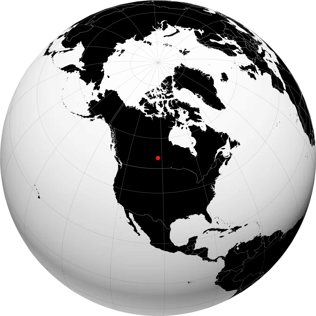 Hudson Bay on the globe