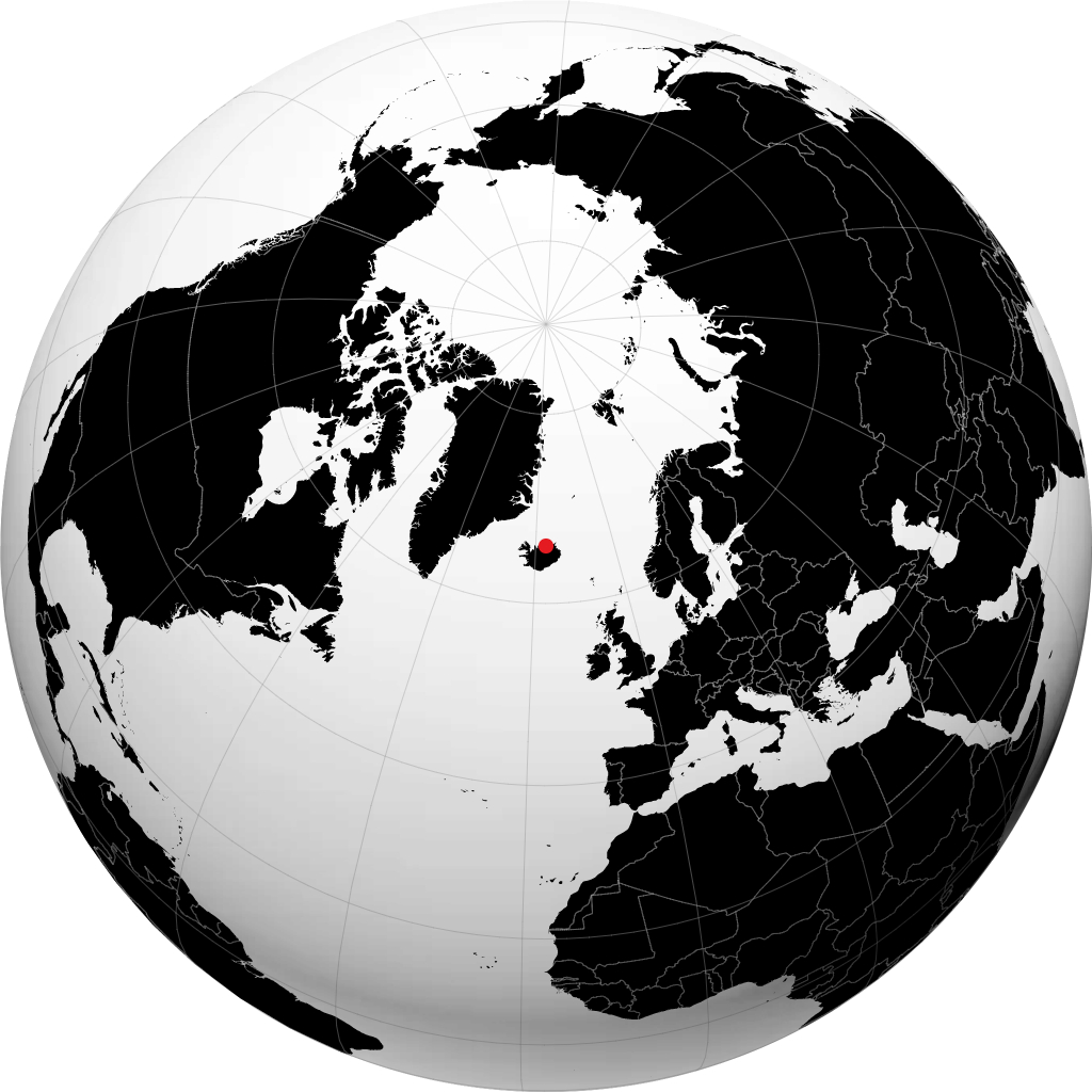 Husavik on the globe