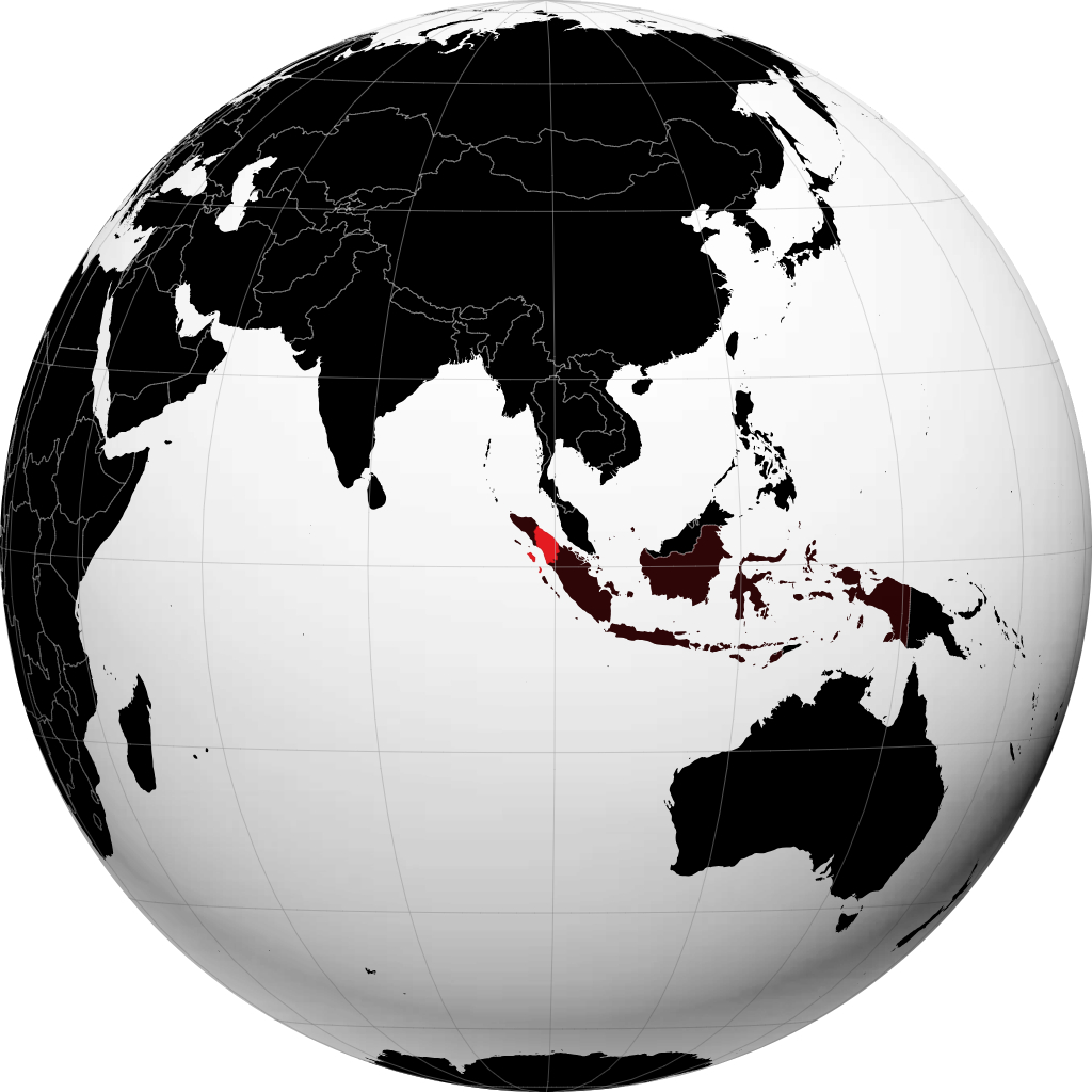 Sumatera Utara on the globe