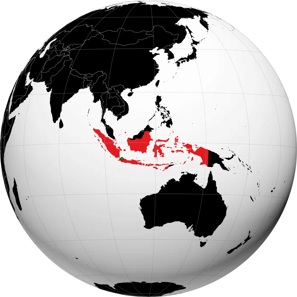 Indonesia on the globe