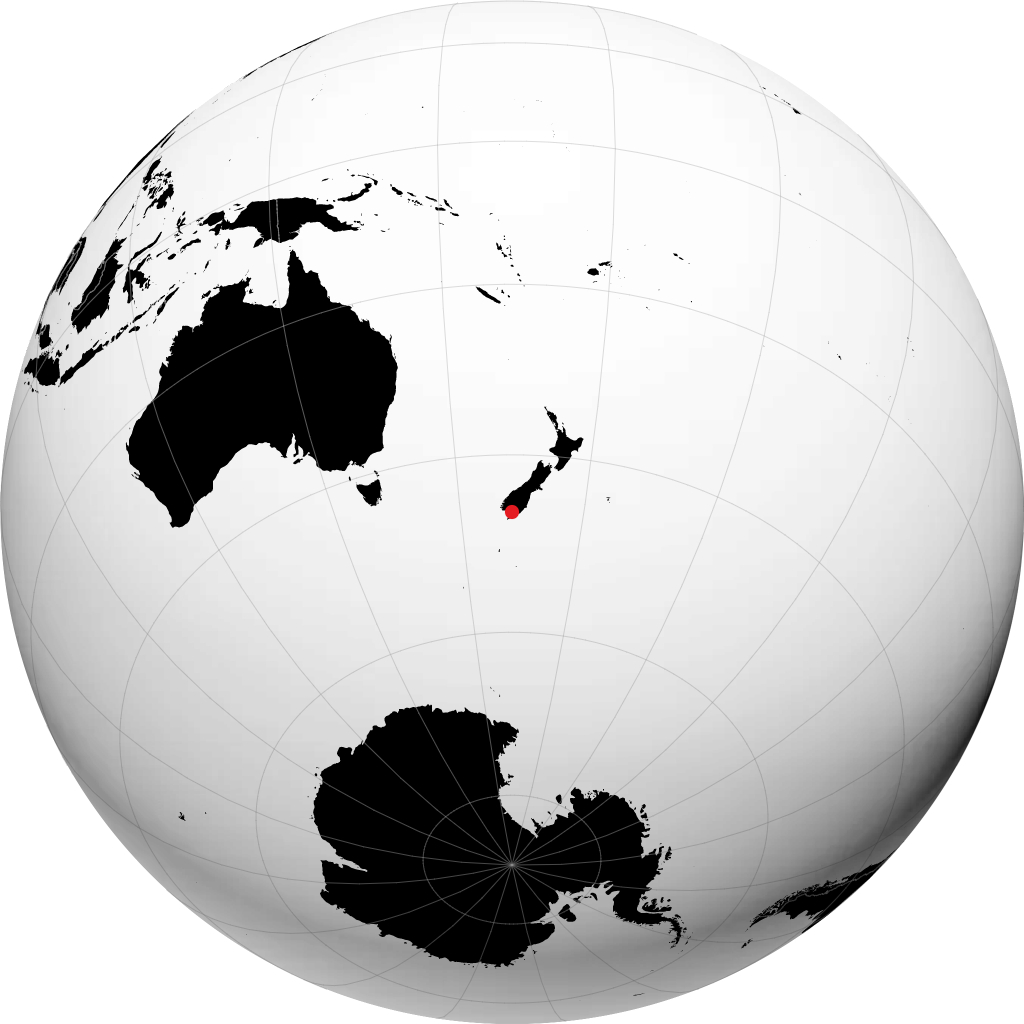 Invercargill on the globe