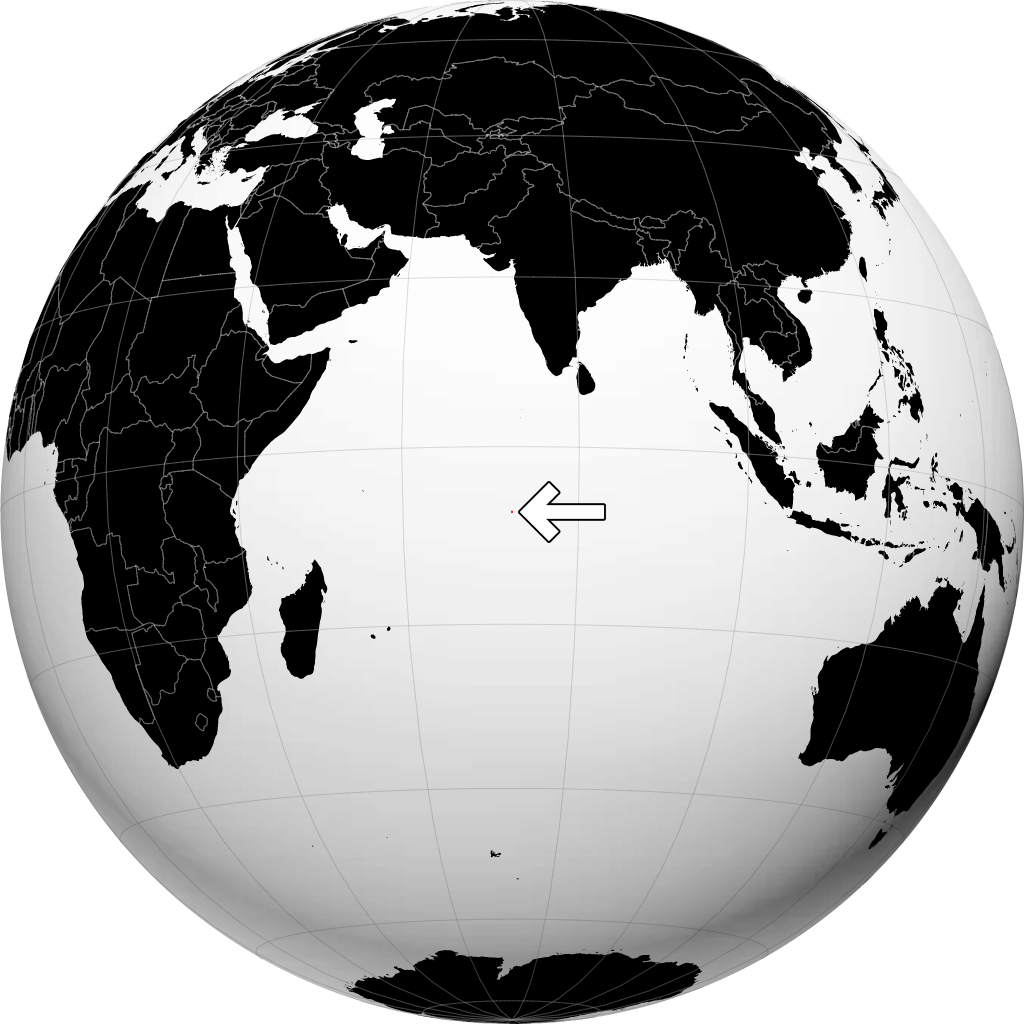 British Indian Ocean Territory on the globe