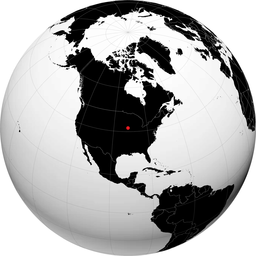 Iowa City on the globe