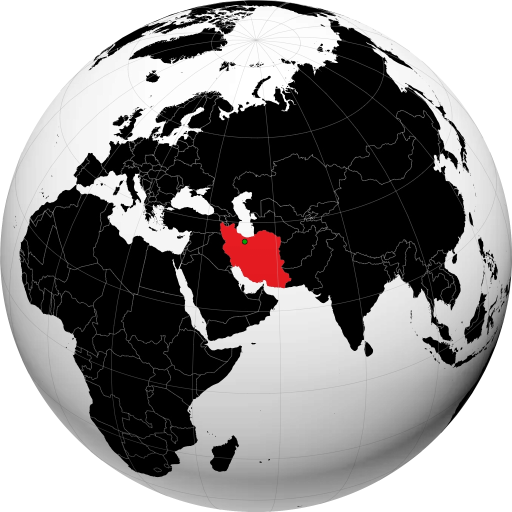 Iran on the globe