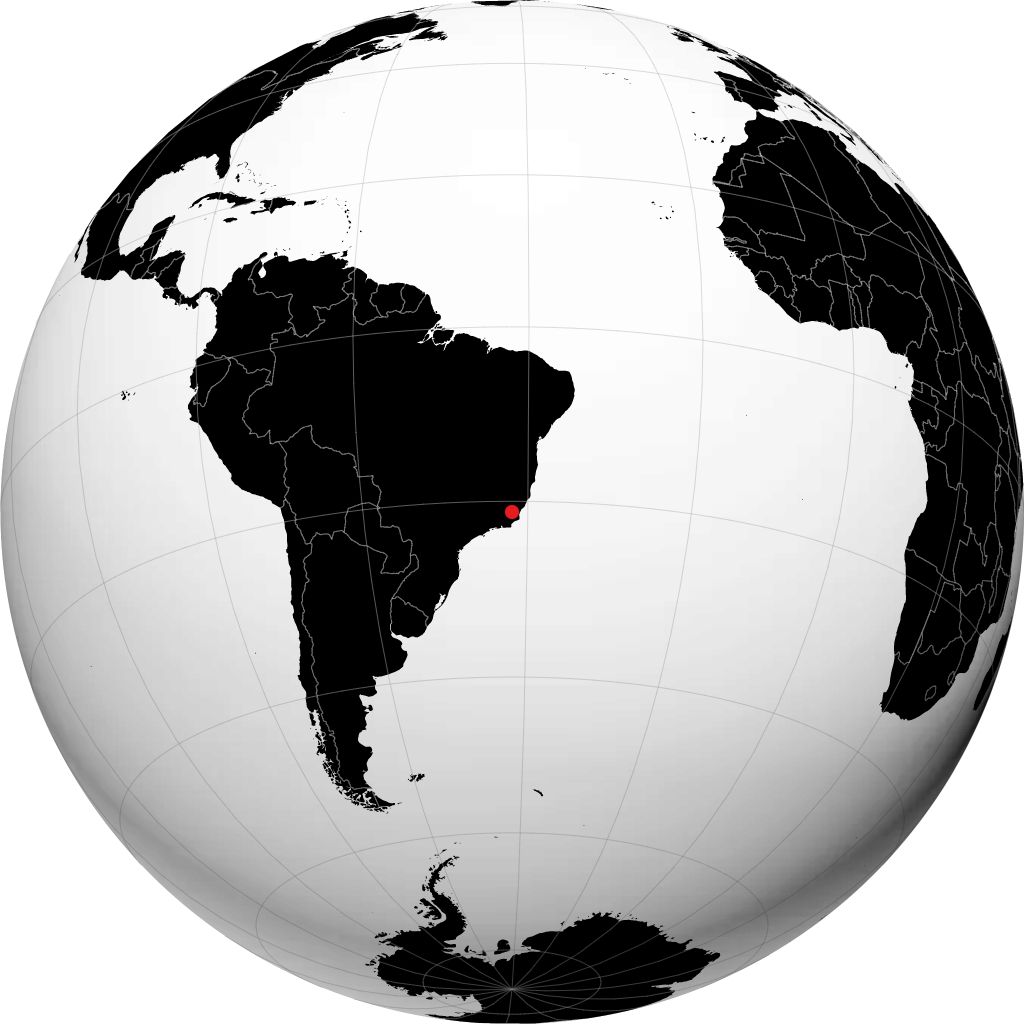 Itaperuna on the globe