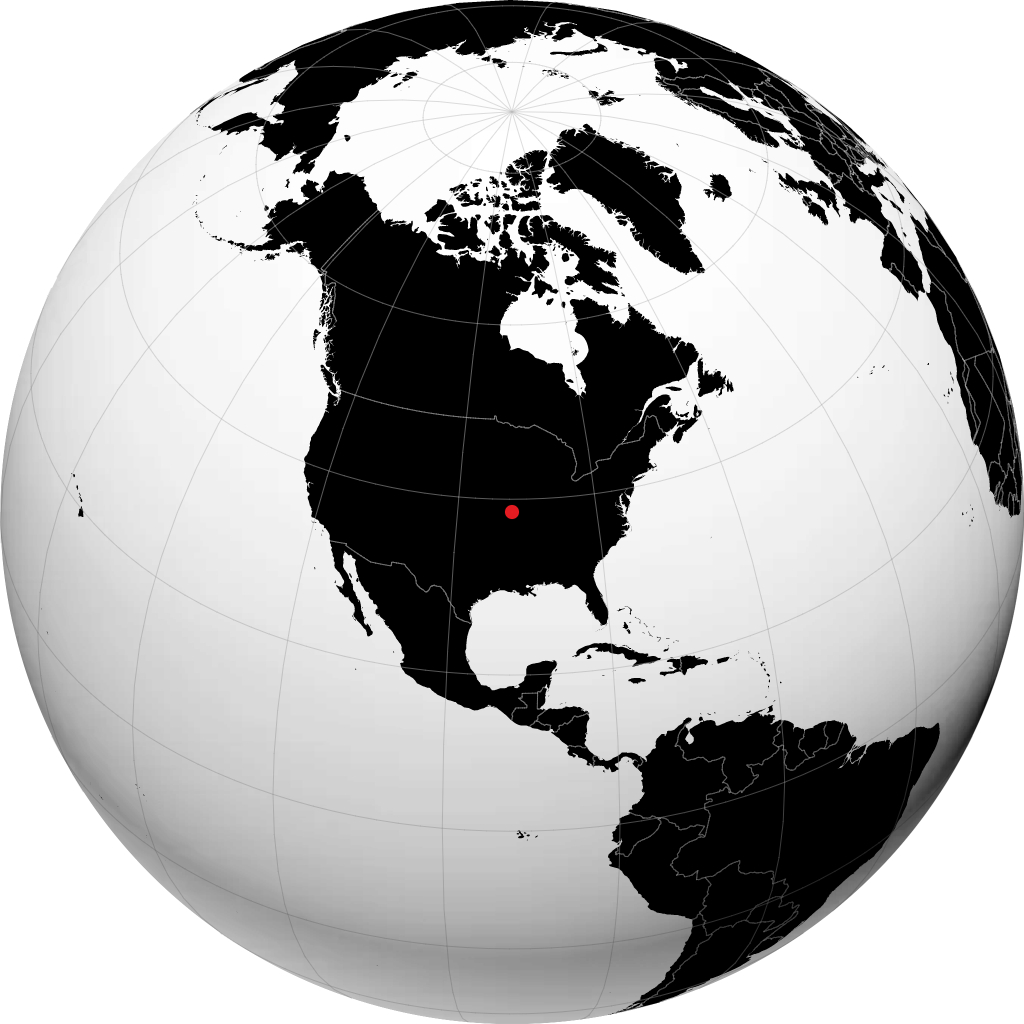 Jefferson City on the globe