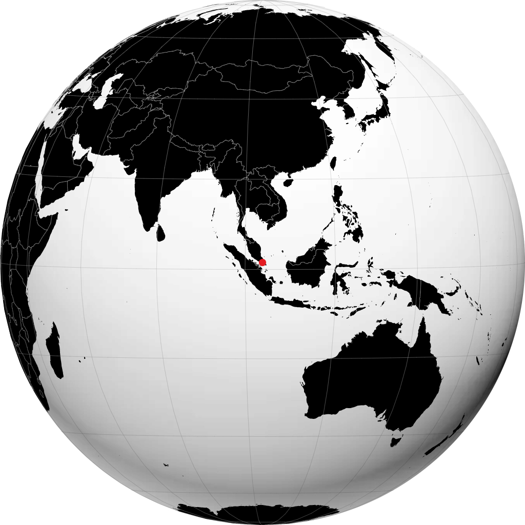 Johor Bahru on the globe