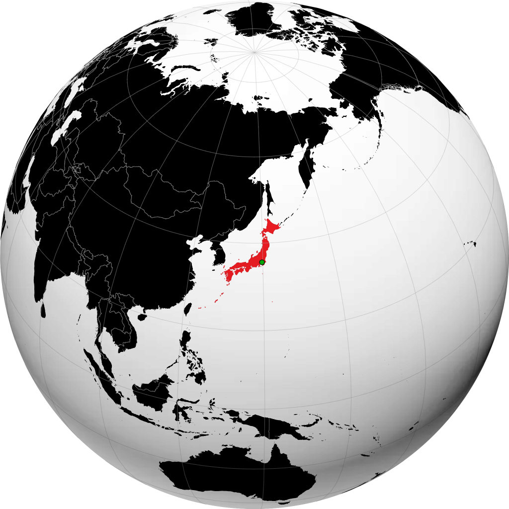 Japan on the globe