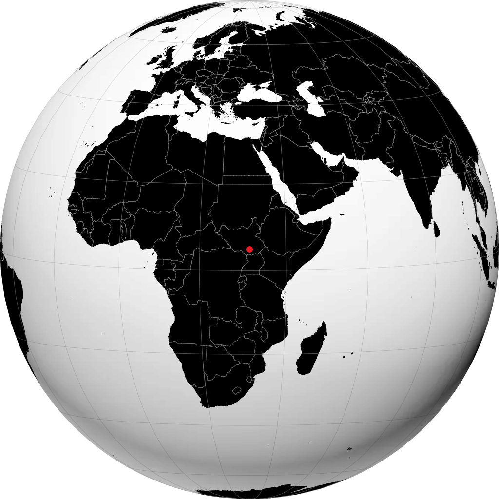 Juba on the globe