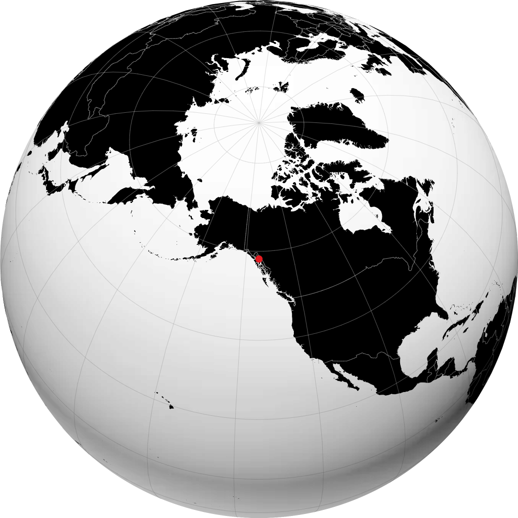 Juneau on the globe