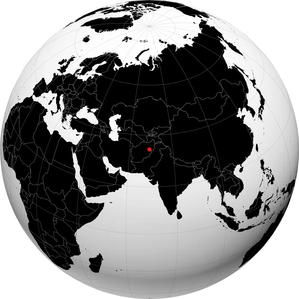 Kabul on the globe