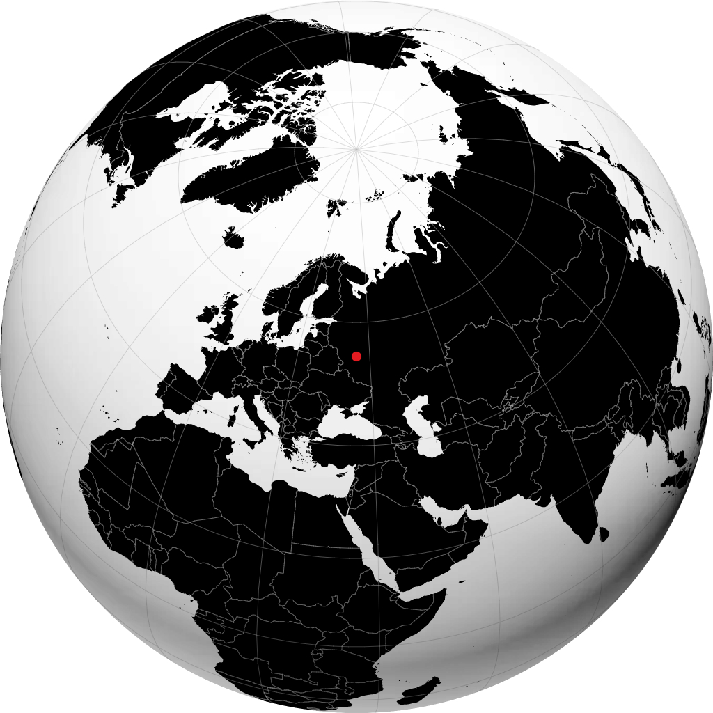 Kaluga on the globe