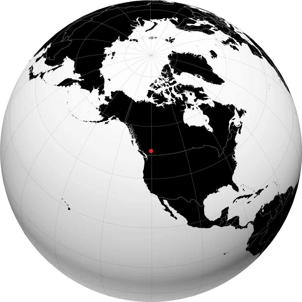 Kamloops on the globe