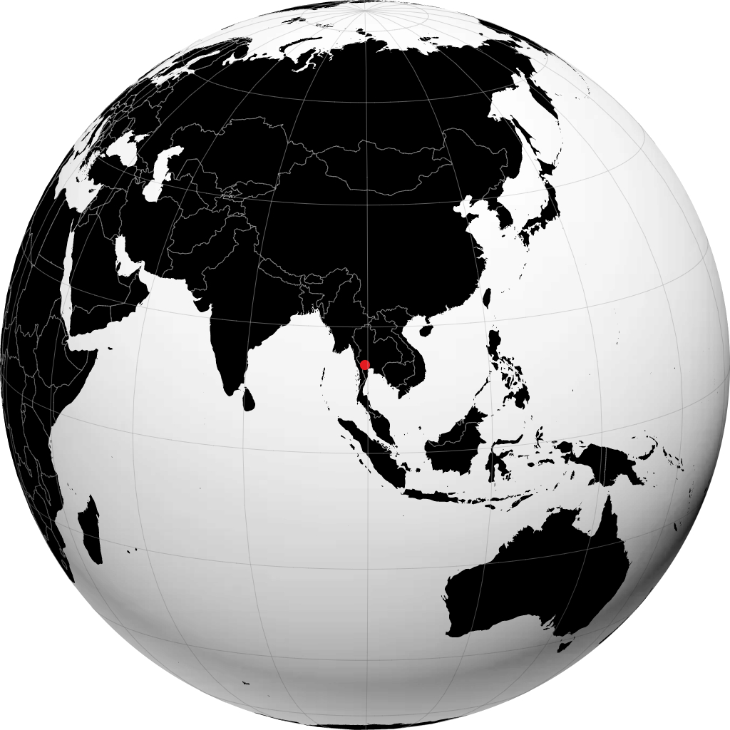 Kanchanaburi on the globe