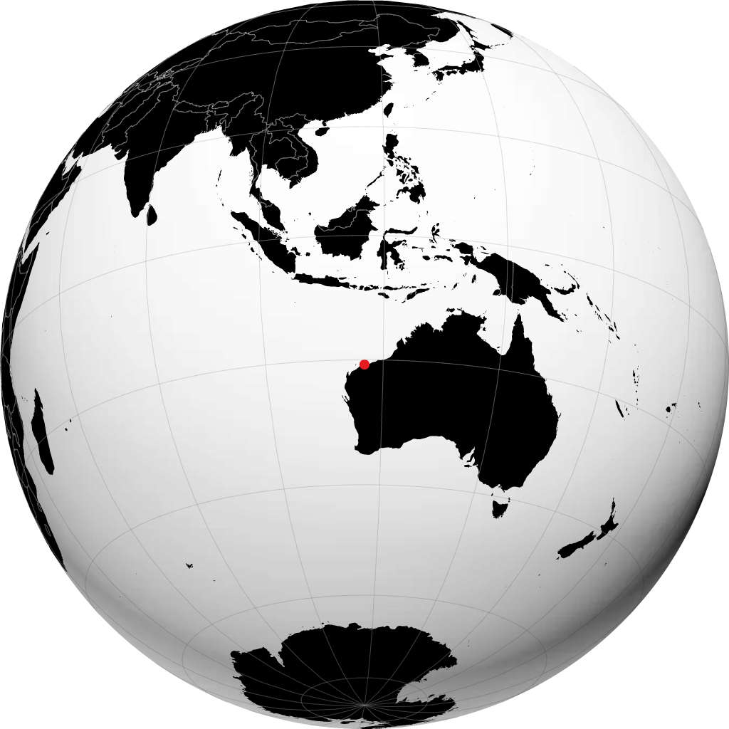 Karratha on the globe