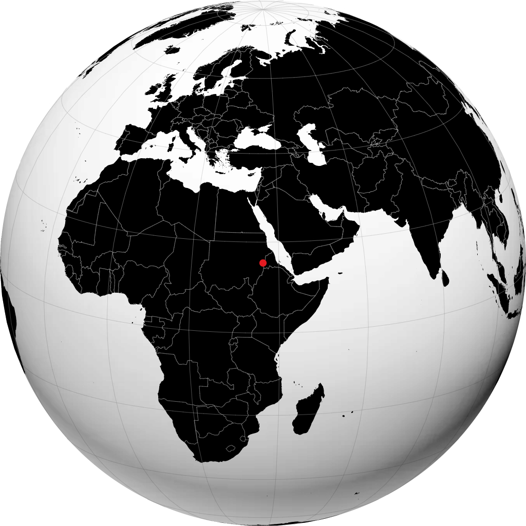 Kassala on the globe