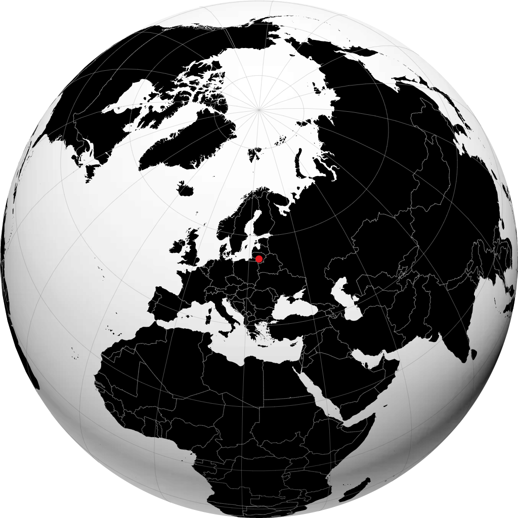 Kaunas on the globe