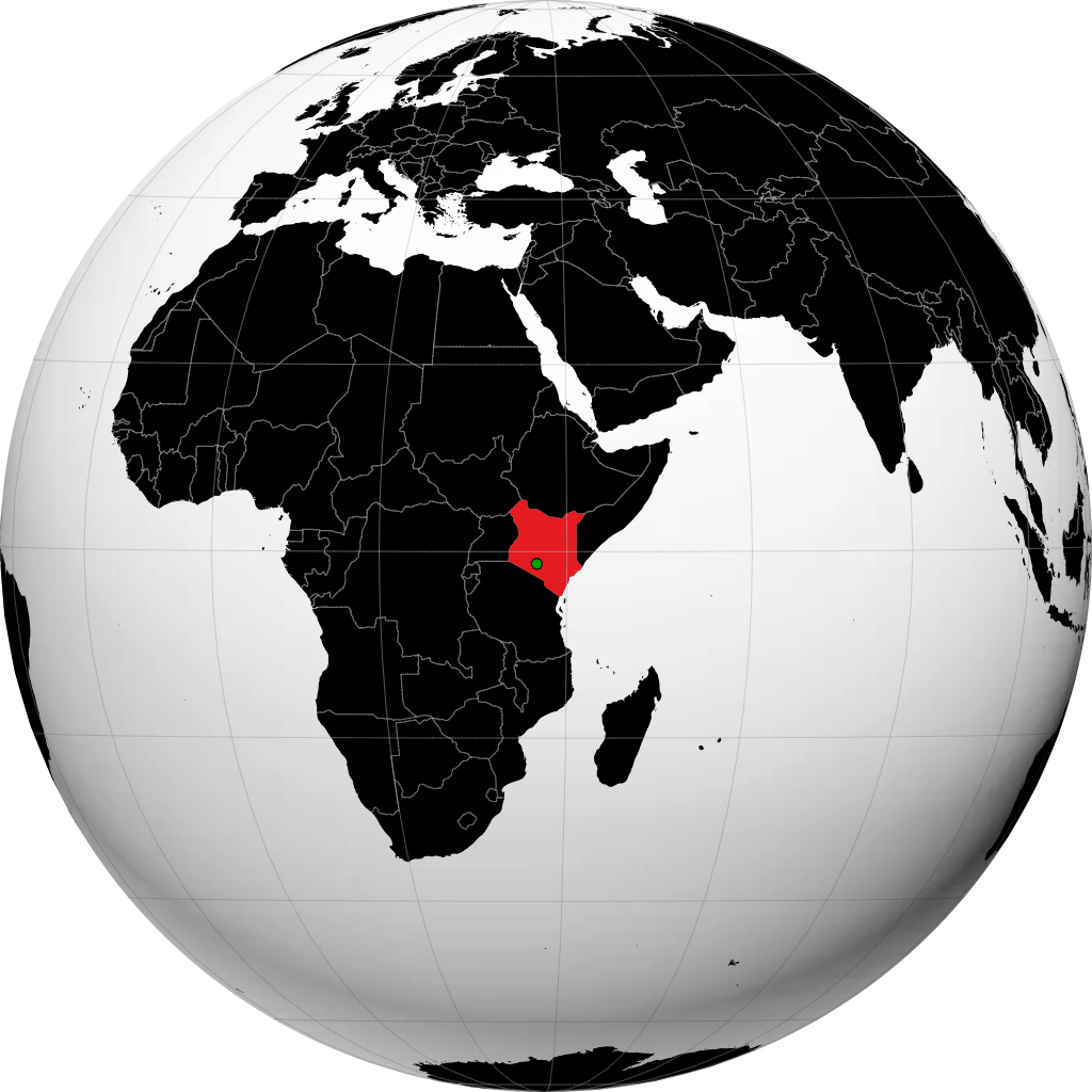 Kenya on the globe