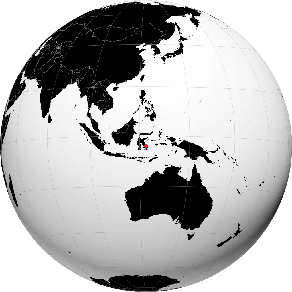 Kendari on the globe