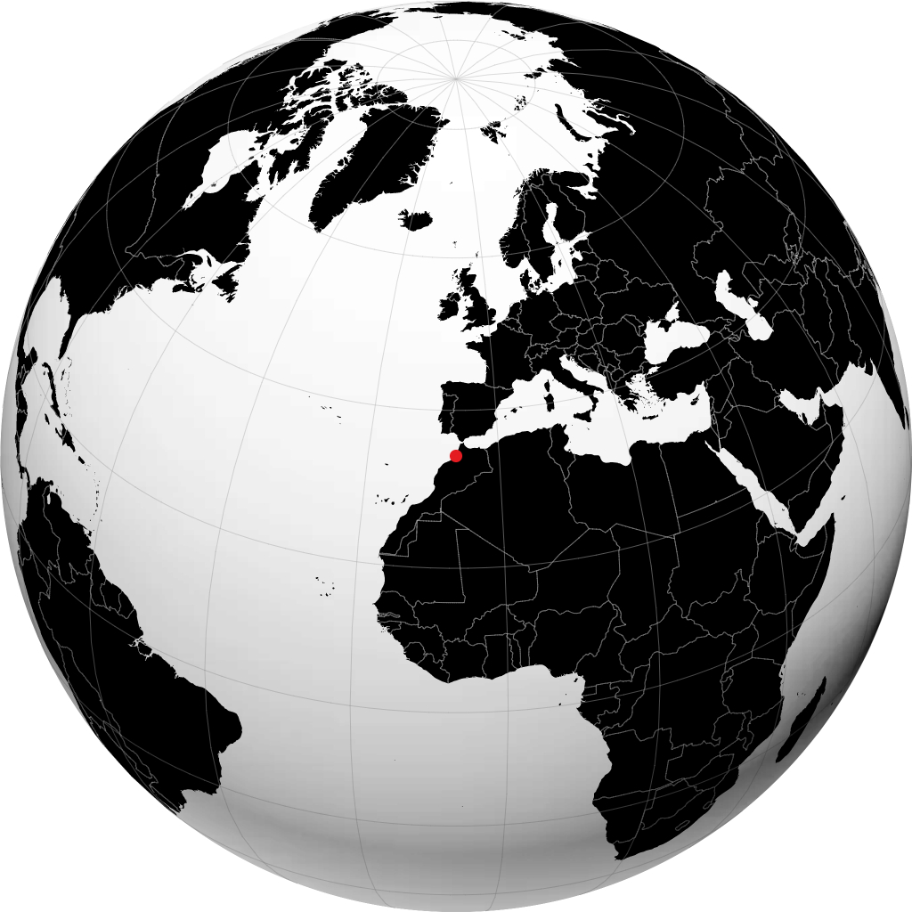 Kenitra on the globe