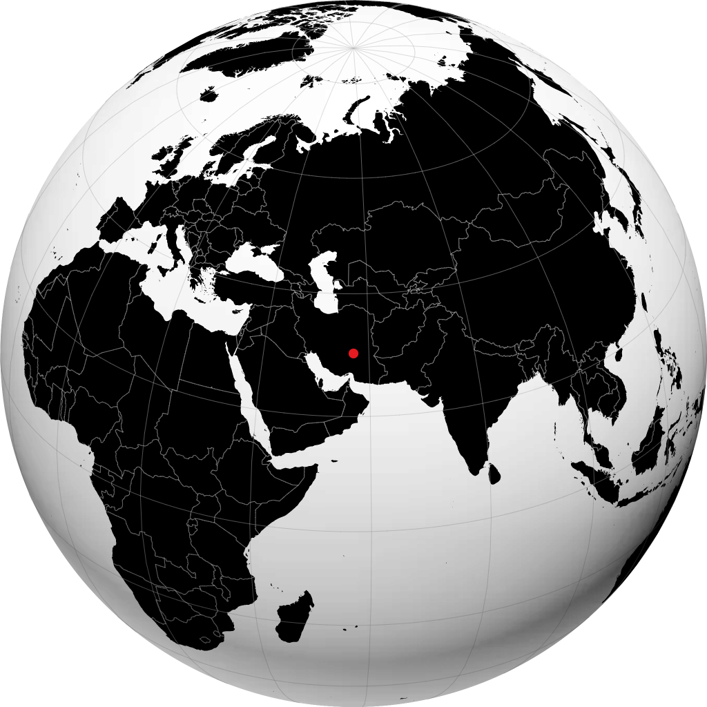 Kerman on the globe