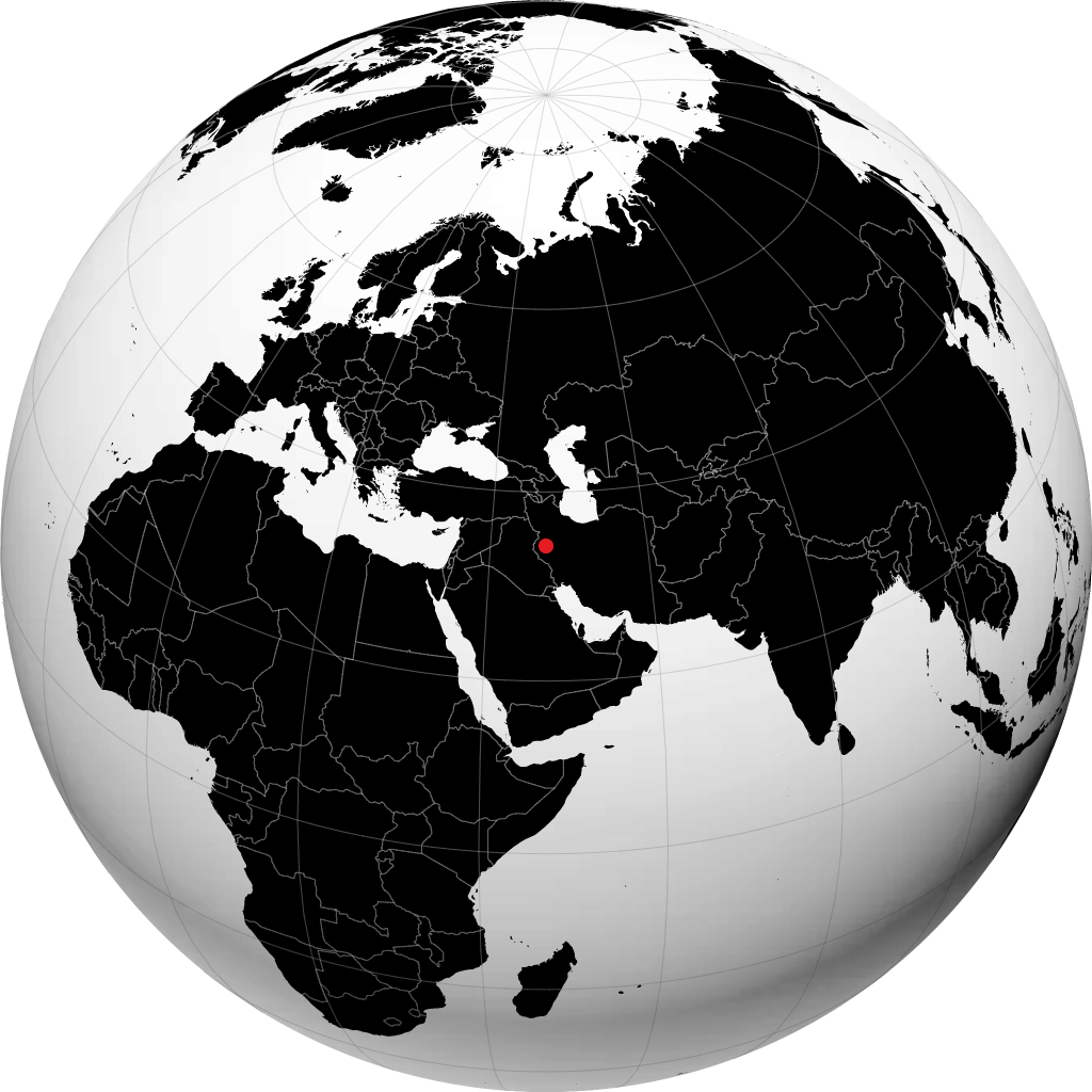 Kermanshah on the globe