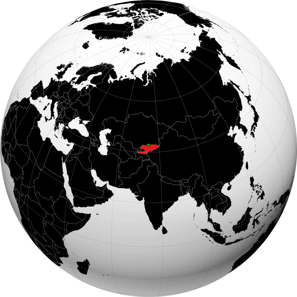 Kyrgyzstan on the globe