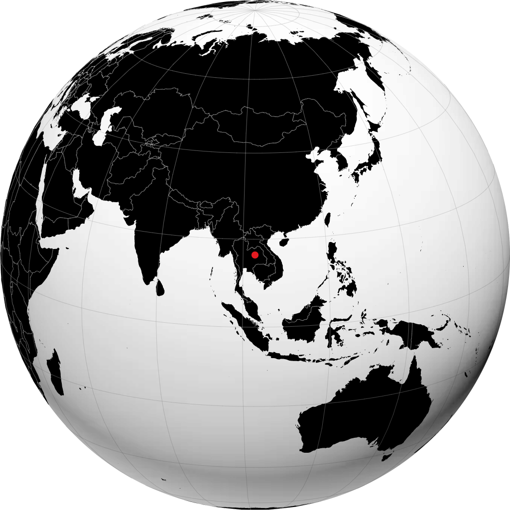 Khon Kaen on the globe