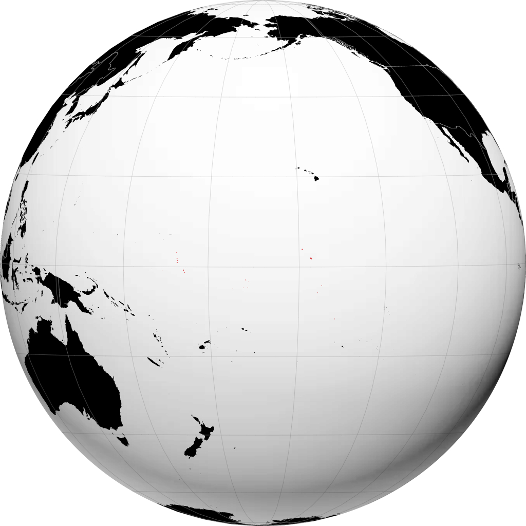 Kiribati on the globe