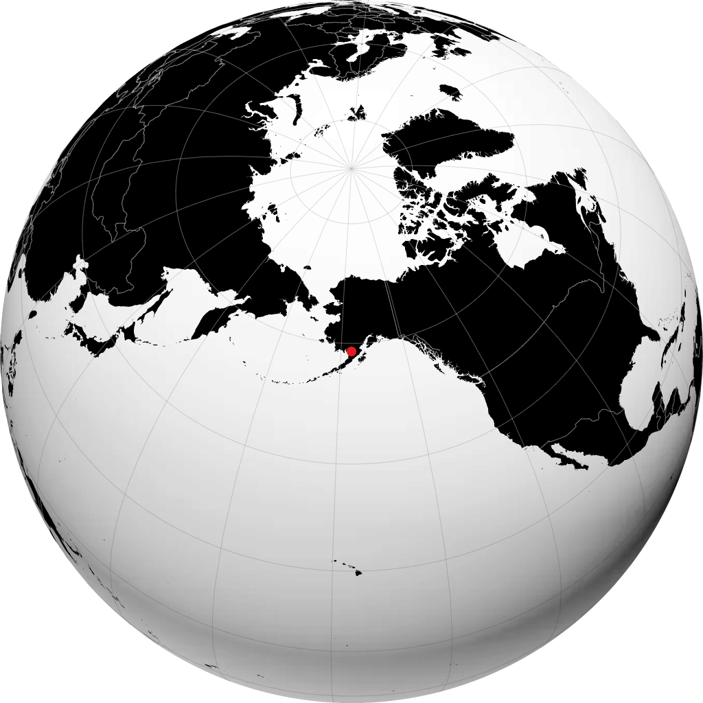 King Salmon on the globe