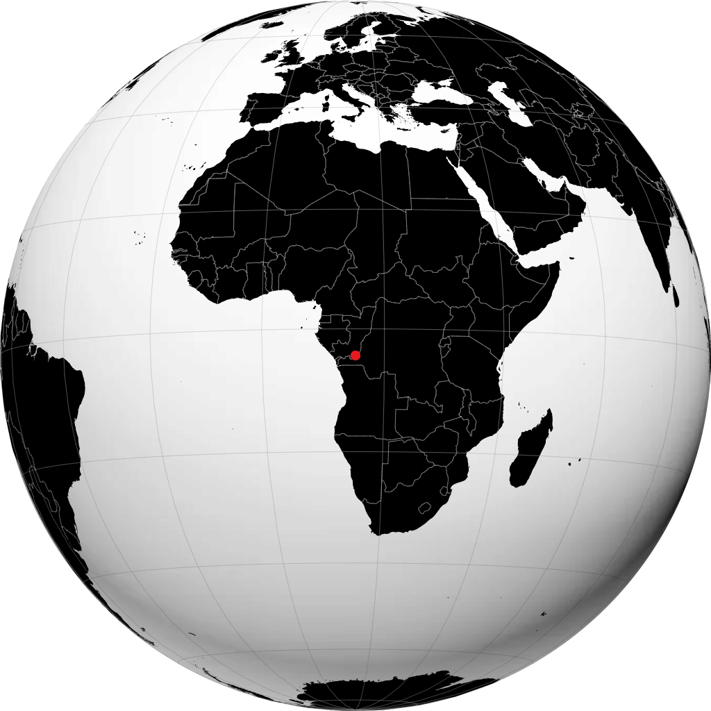 Kinshasa on the globe