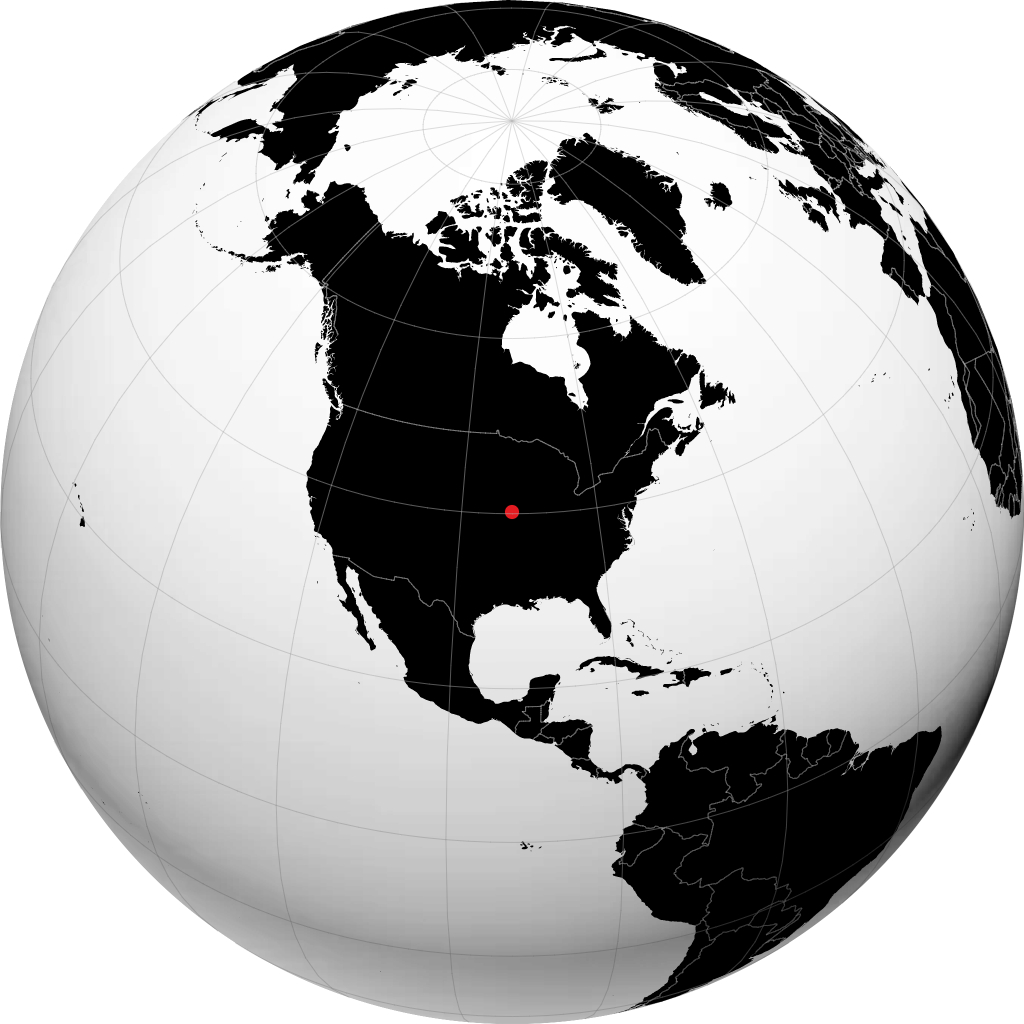 Kirksville on the globe