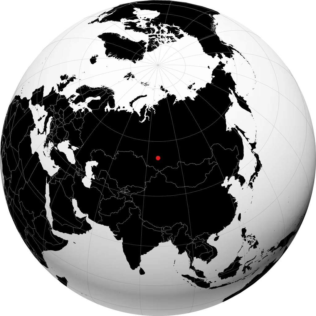 Kiselyovsk on the globe