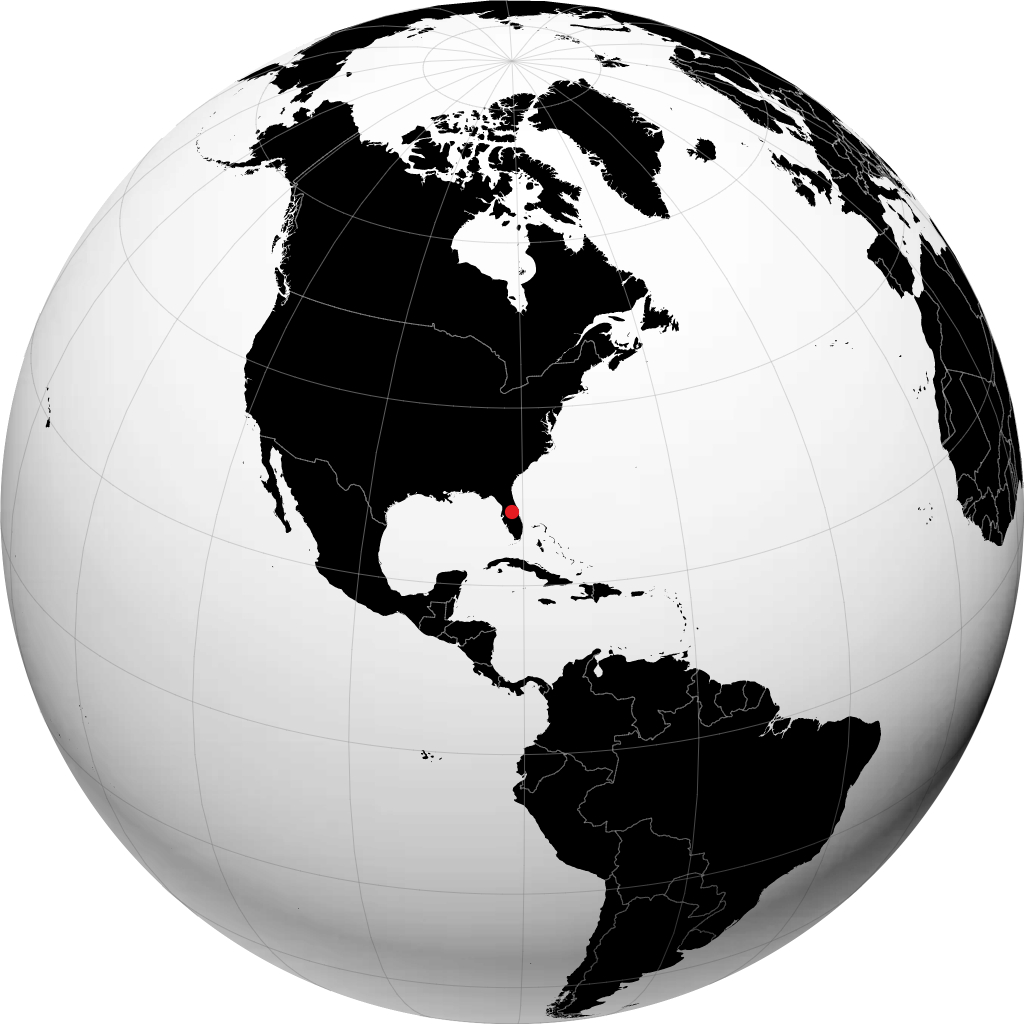 Kissimmee on the globe