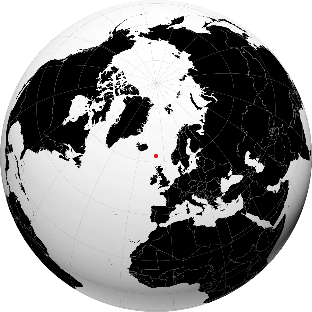 Klaksvík on the globe