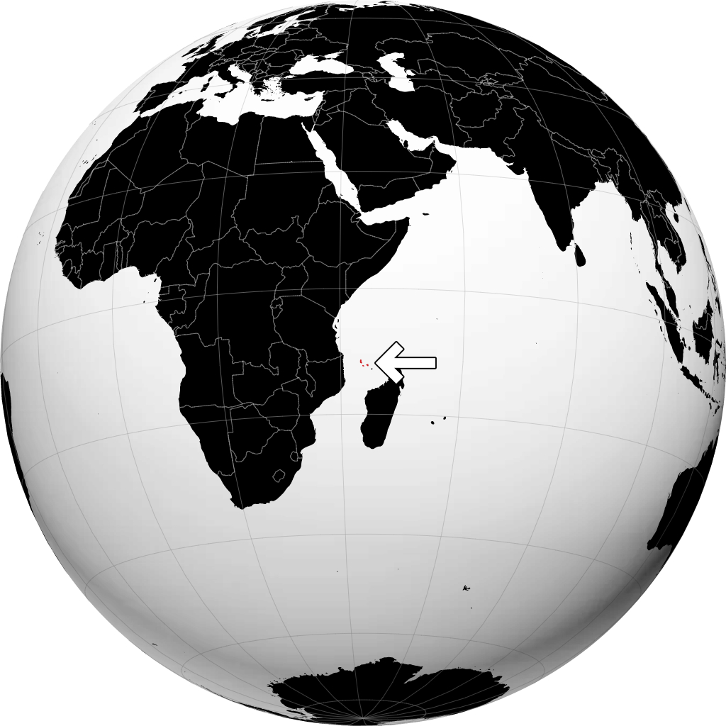 Comoros on the globe