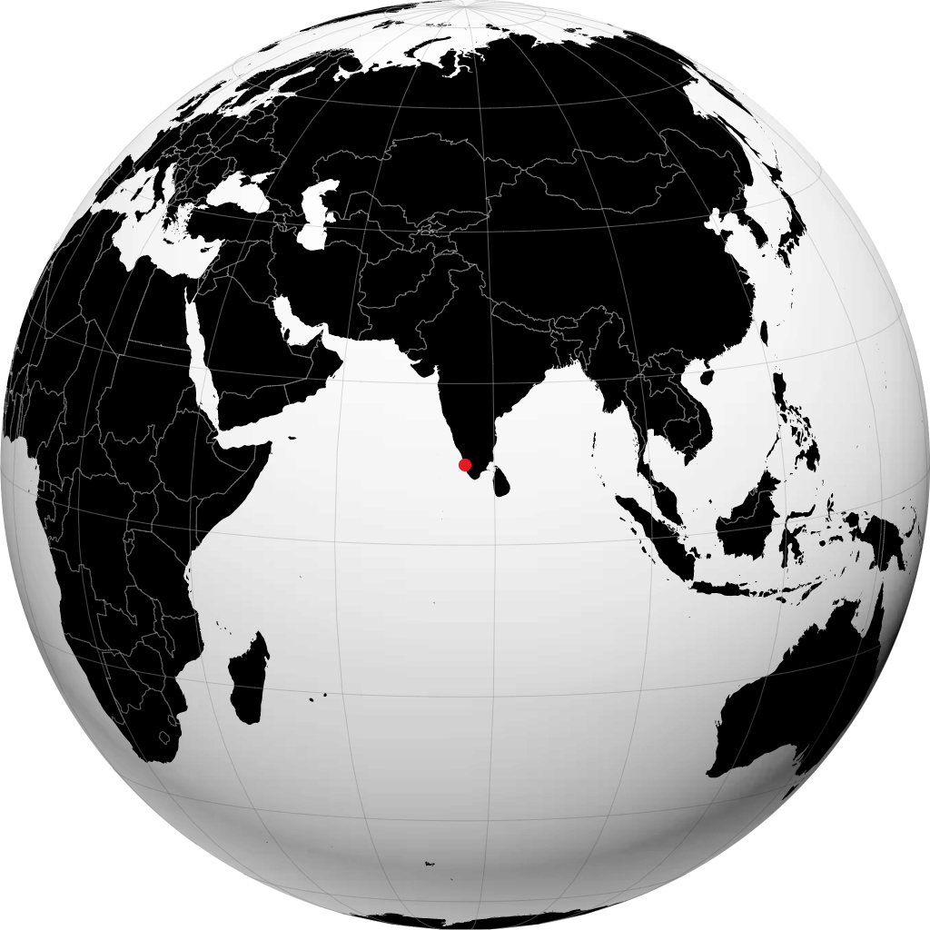 Kochi on the globe