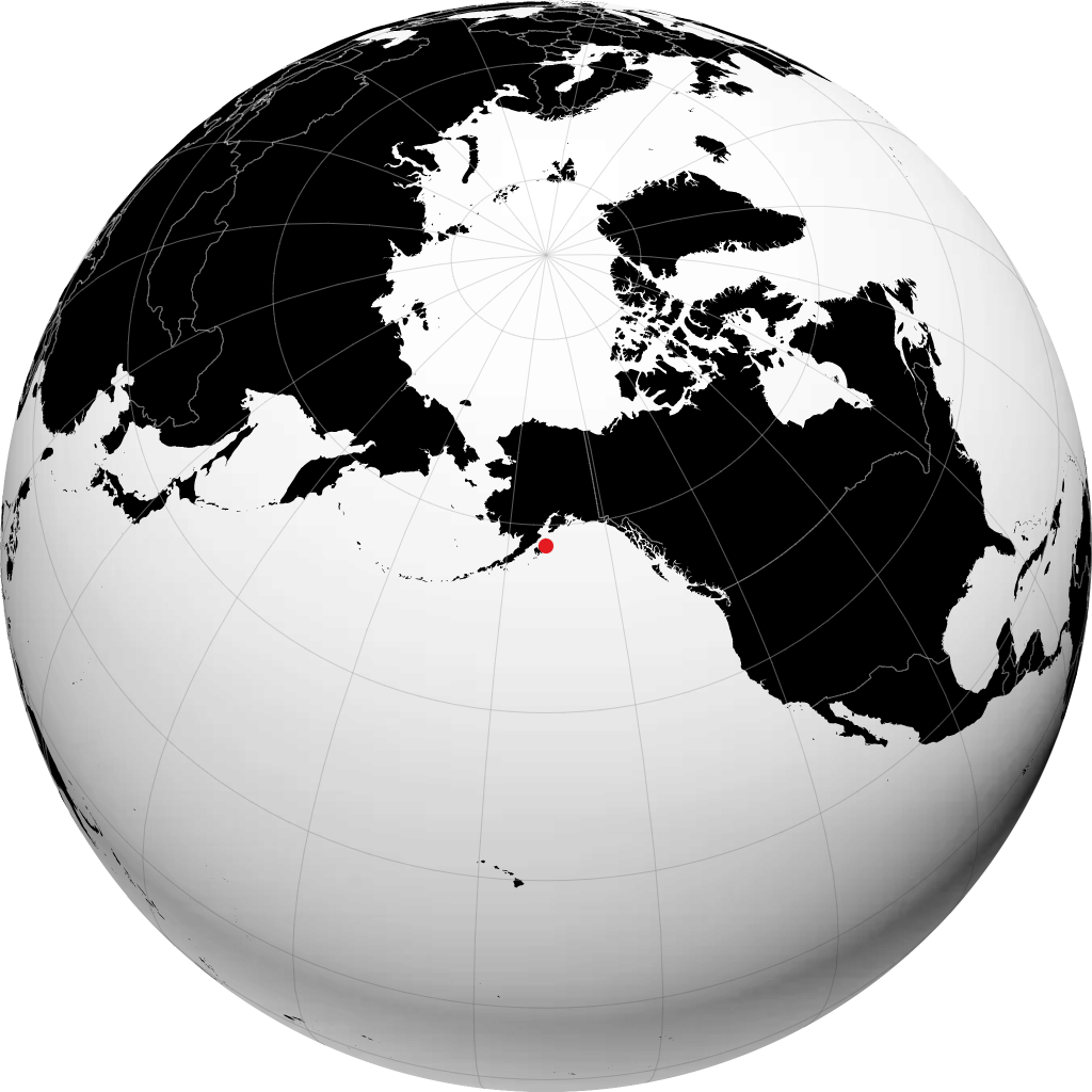 Kodiak on the globe