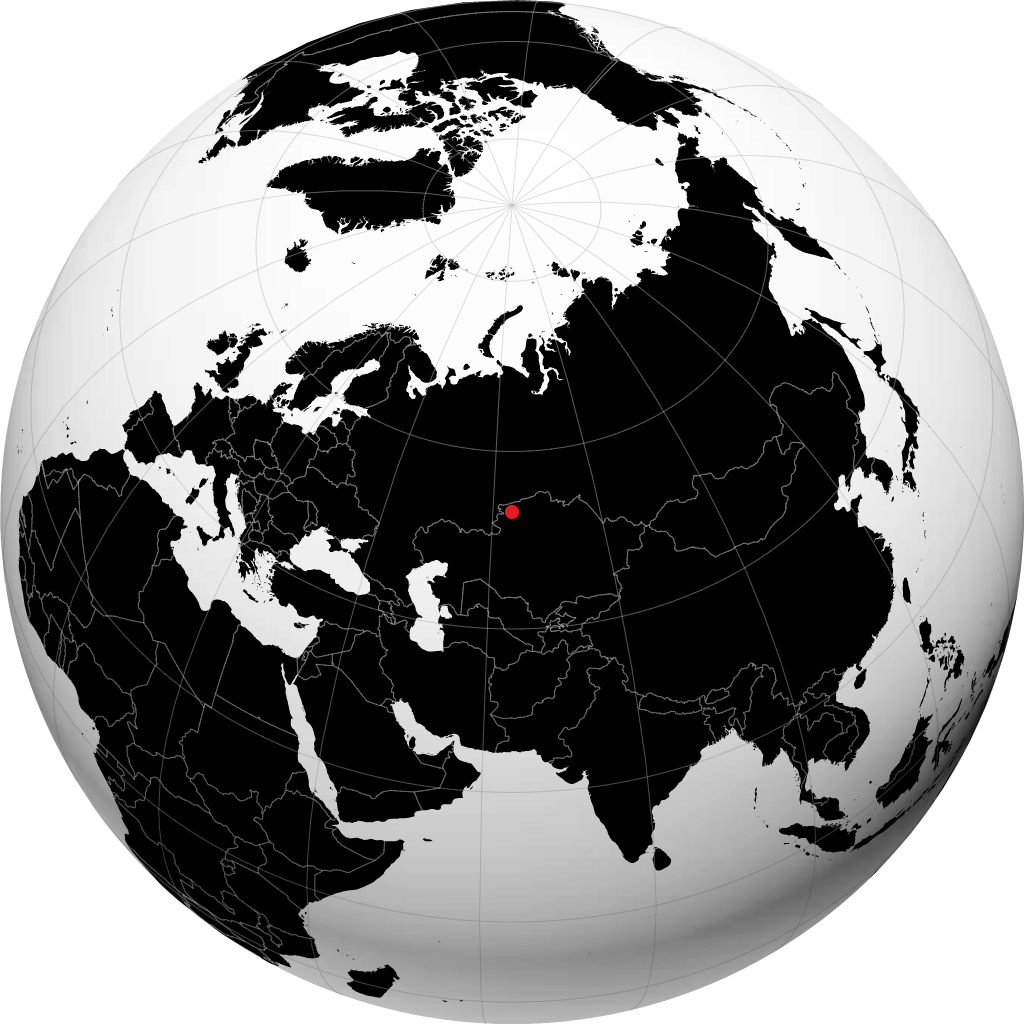 Kostanay on the globe