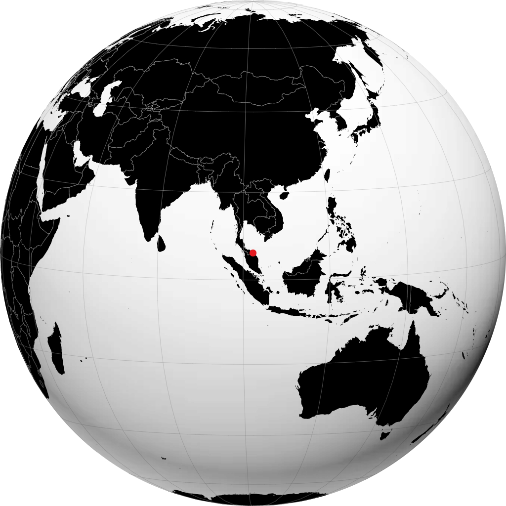 Kota Bharu on the globe