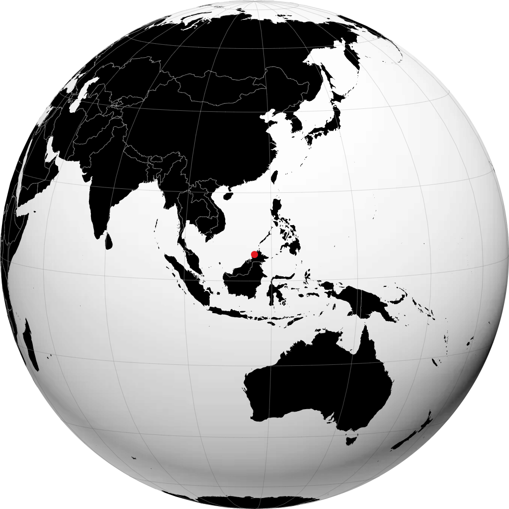 Kota Kinabalu on the globe