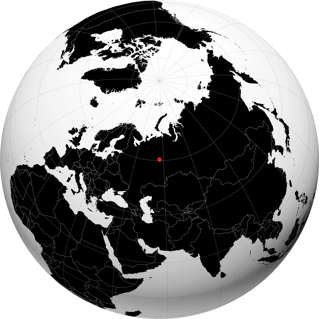 Krasnovishersk on the globe