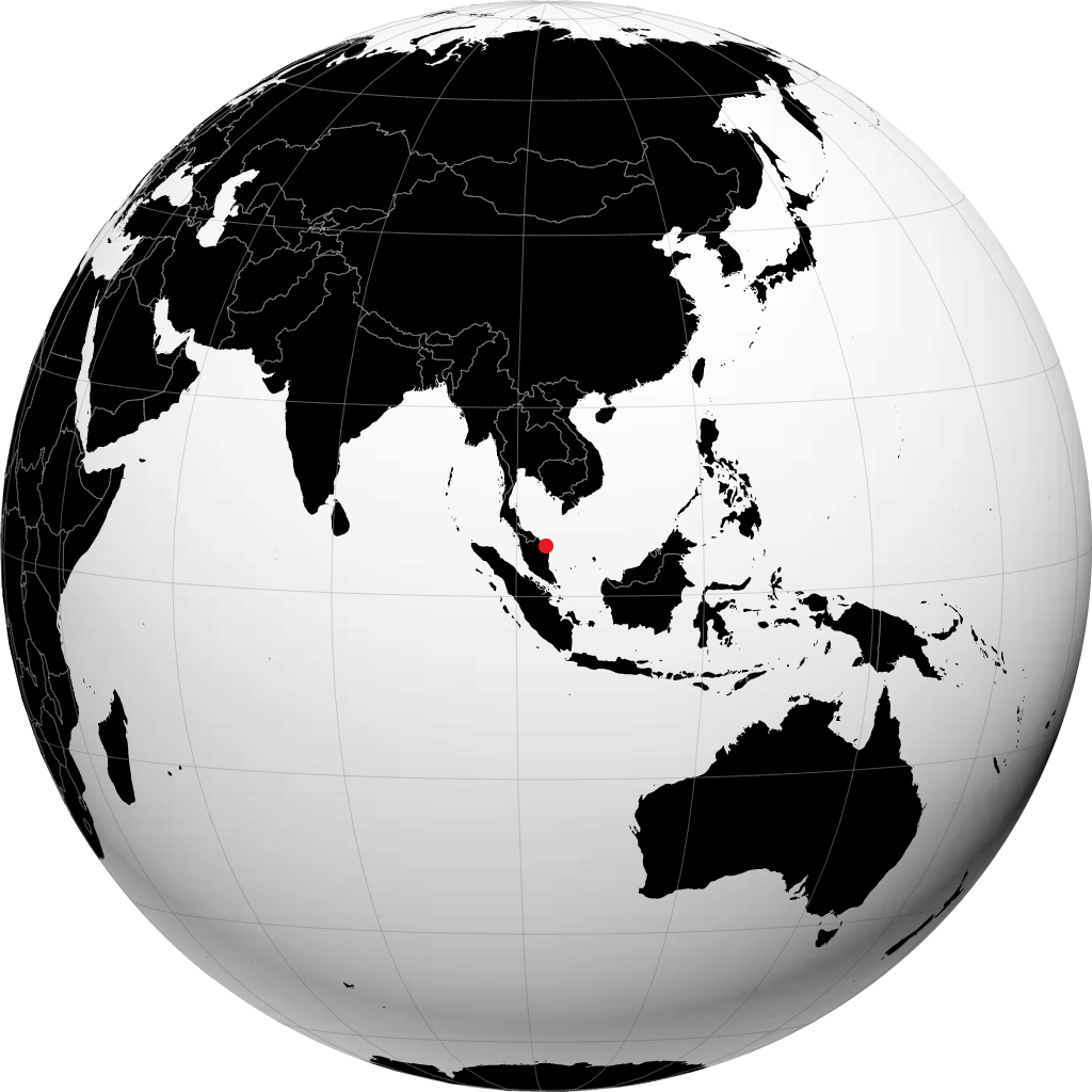 Kuala Terengganu on the globe