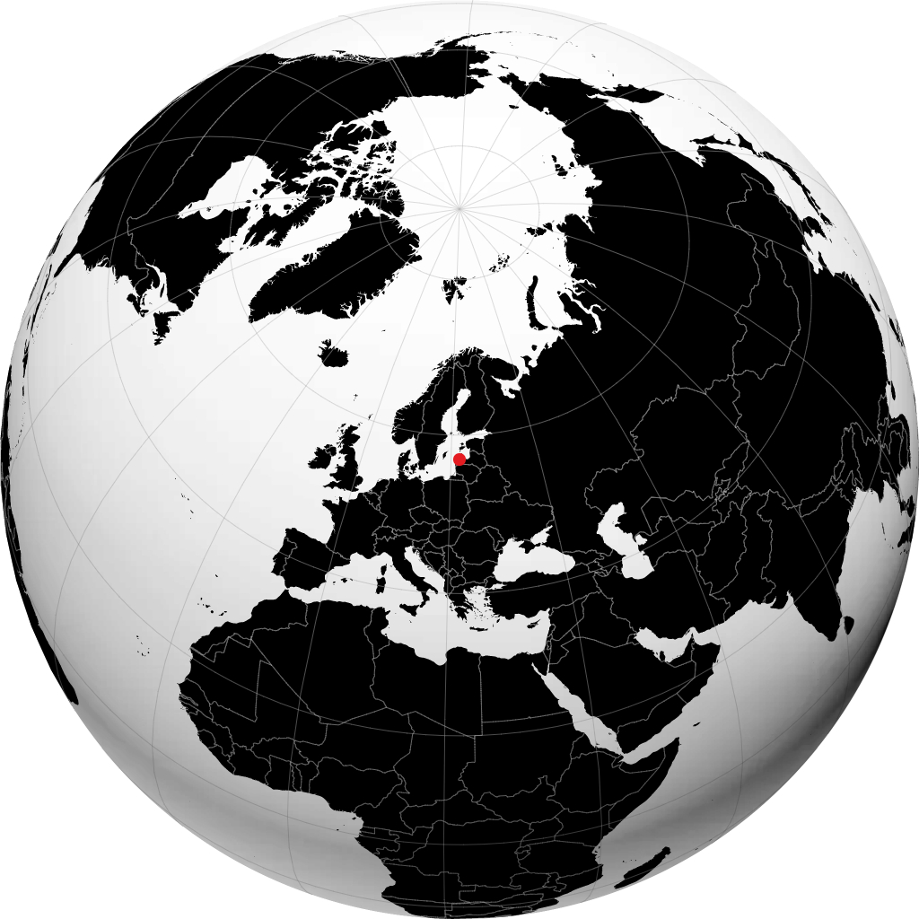 Kuldīga on the globe