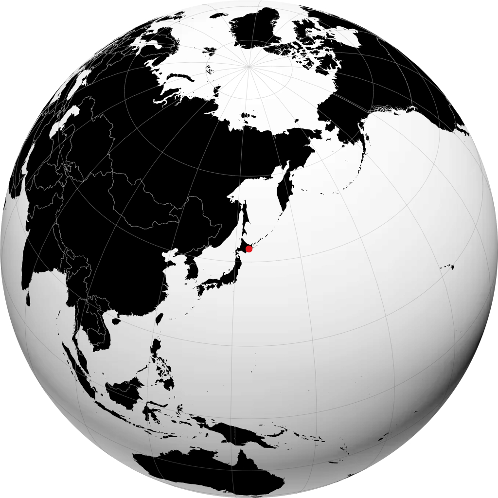 Kushiro on the globe