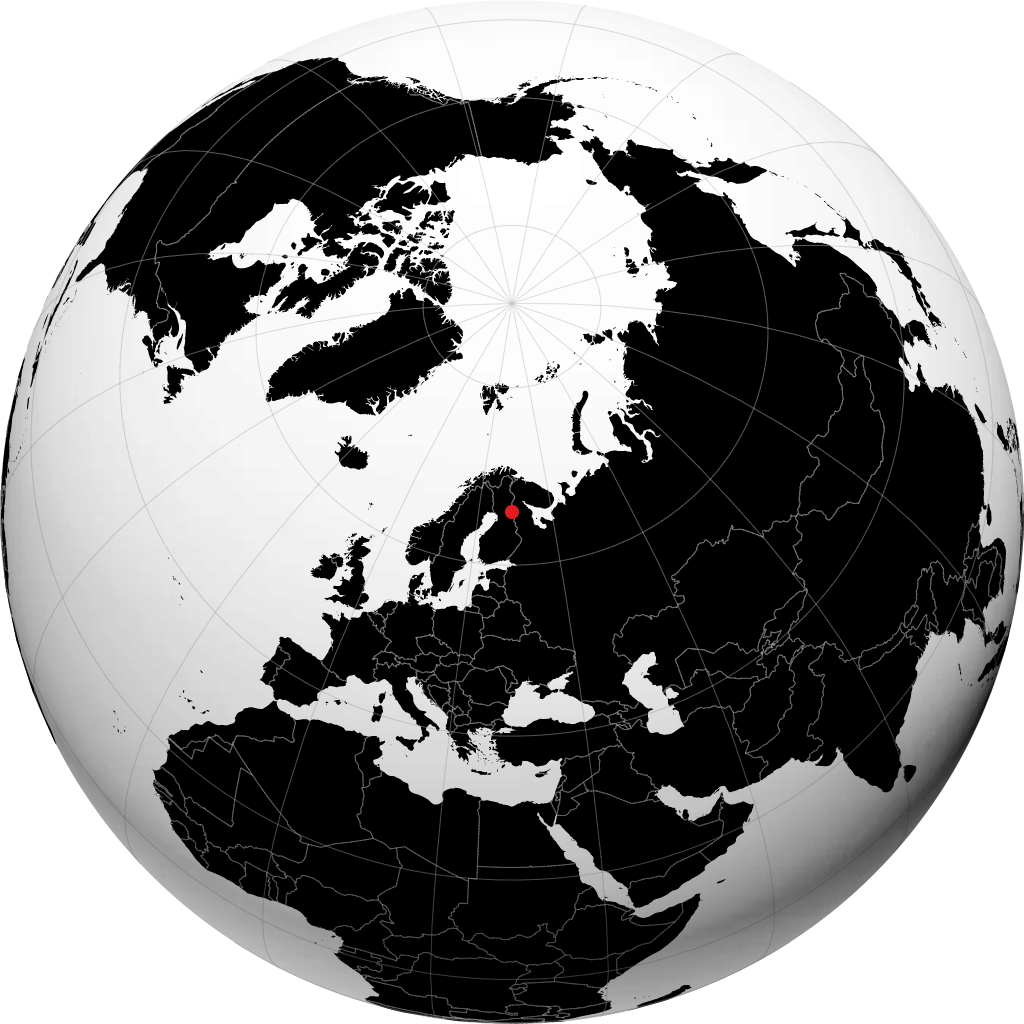 Kuusamo on the globe