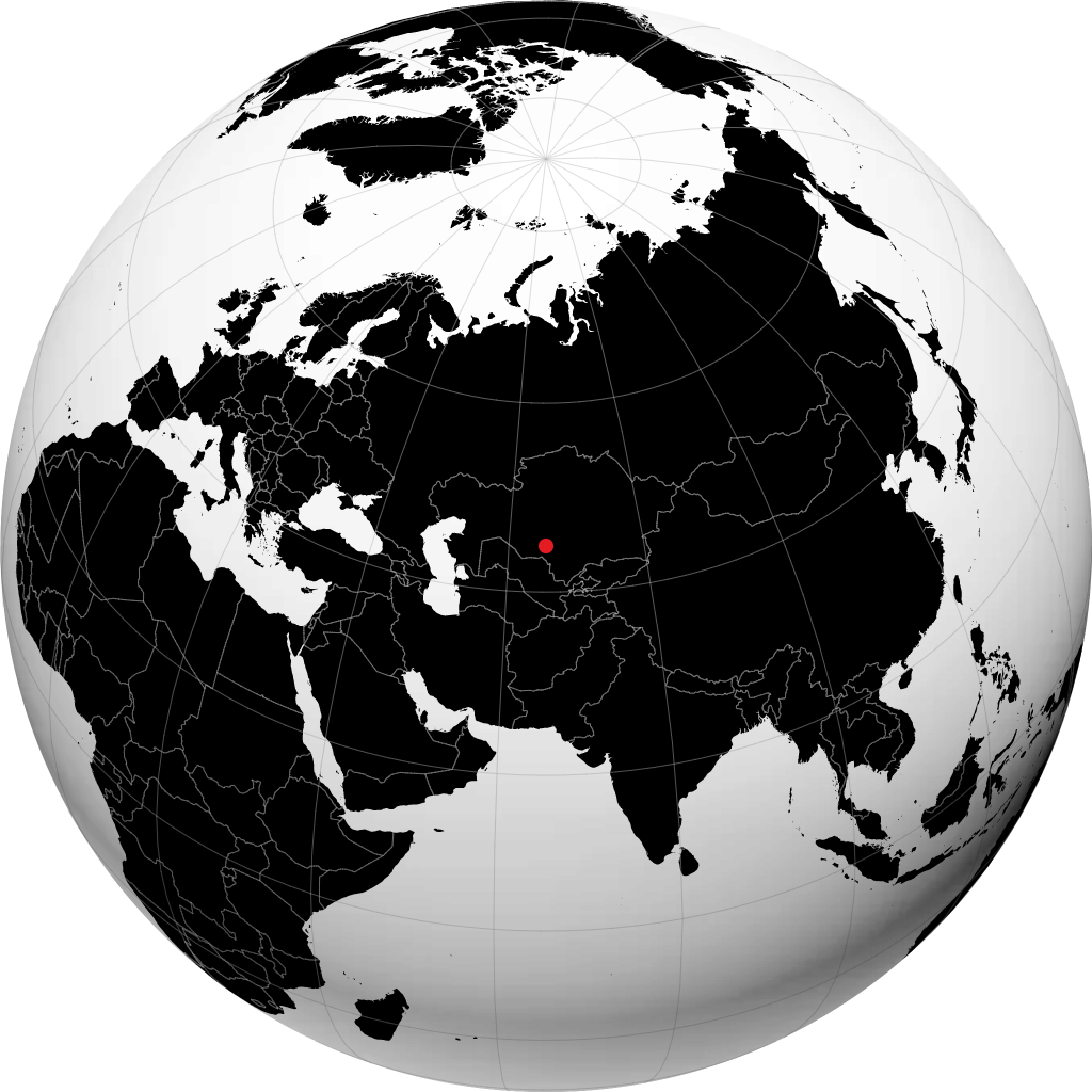 Kyzylorda on the globe