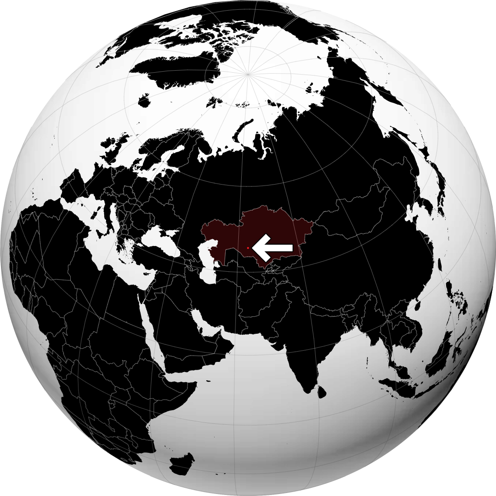 Bayqongyr Qalasy on the globe