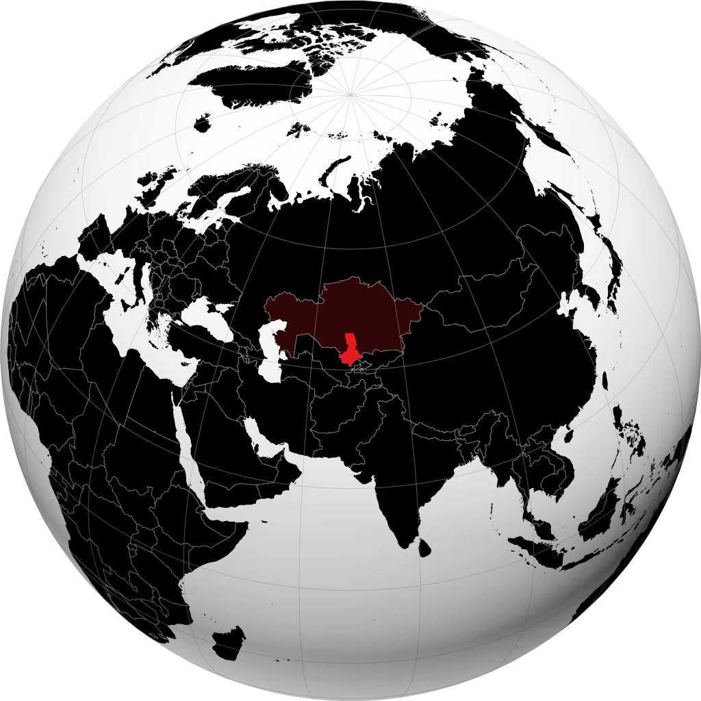 Yuzhno-Kazakhstanskaya Oblast\' on the globe